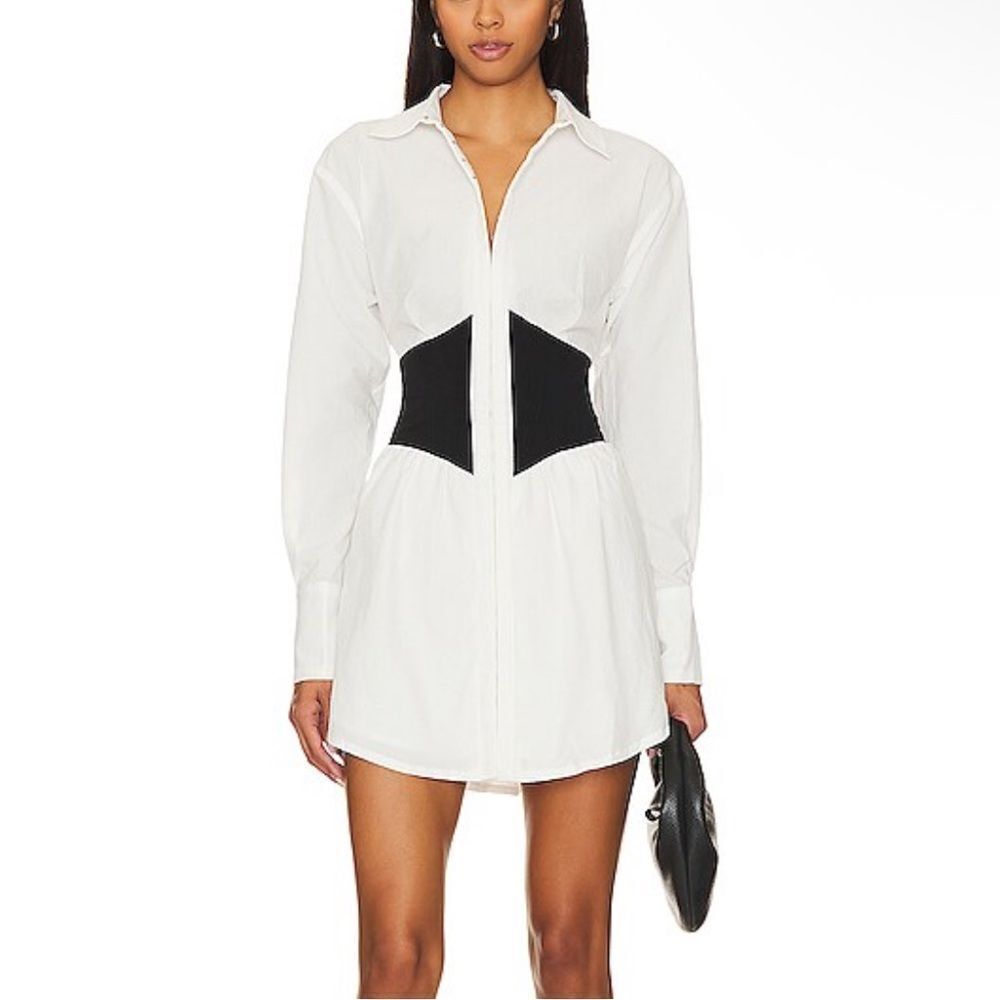 Sovere Reminisce Corset Shirt Dress Black & White
Mini bustier Revolve NWT M